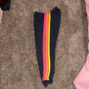 Aviator Nation Dark Blue Joggers with Multicolor Stripes